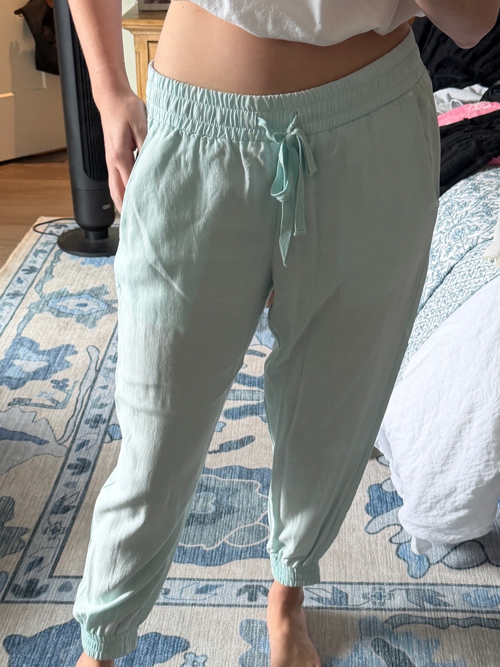 Bella Dahl Mint Green Drawstring Joggers